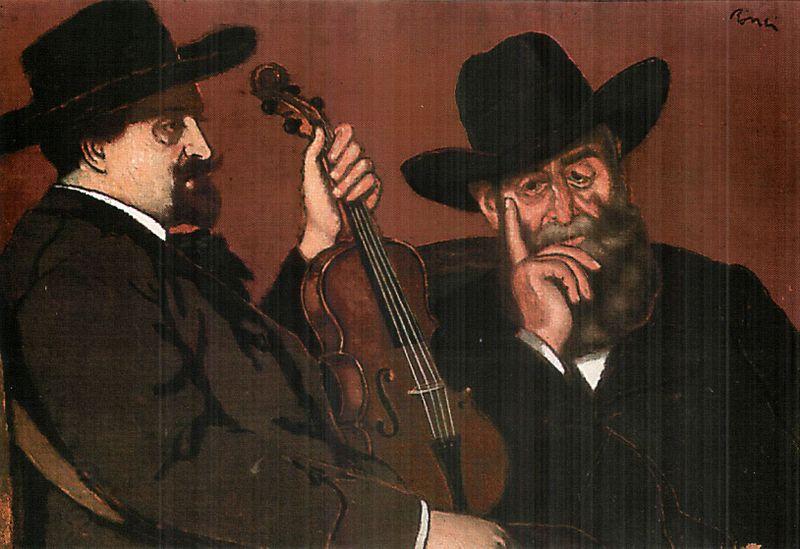 Jozsef Rippl-Ronai My Father and Lajos with Violin China oil painting art
